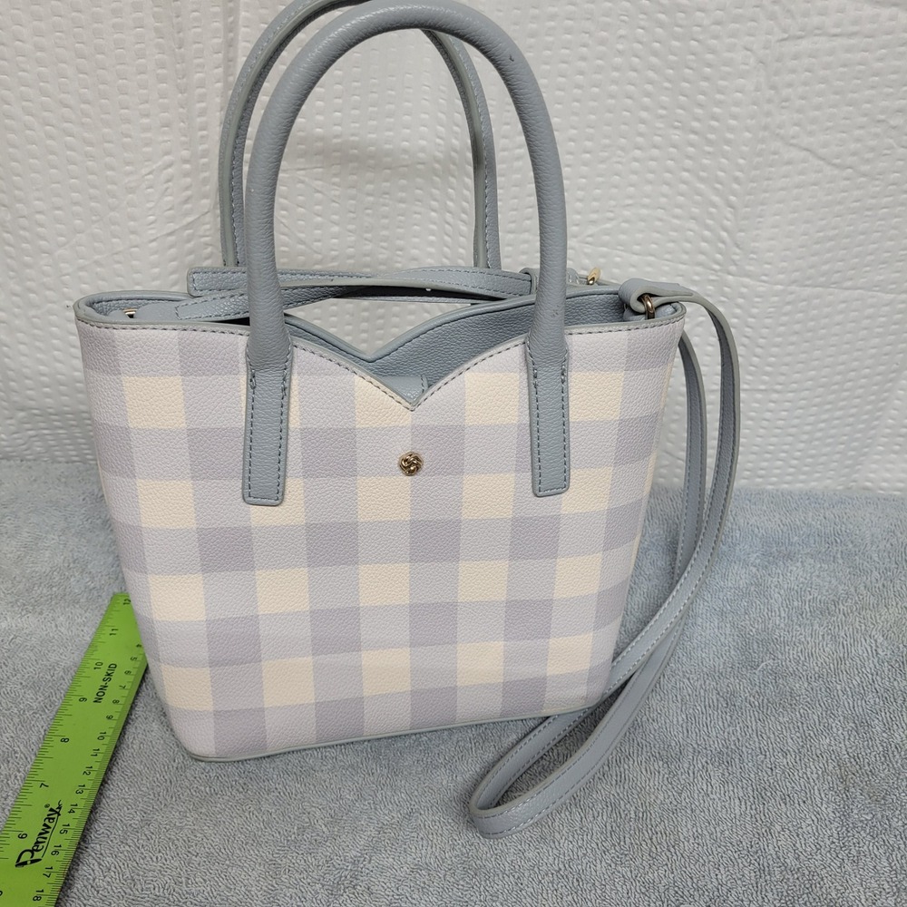 LC Lauren Conrad‎ Blue Gingham Plaid Mini Satchel Crossbody Handbag